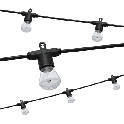 Lights by Night LED Bistro String Lights, 12 Bulbs, 24ft. Black Cord