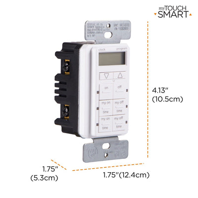 myTouchSmart Indoor In-Wall Simple Set Digital Timer, White
