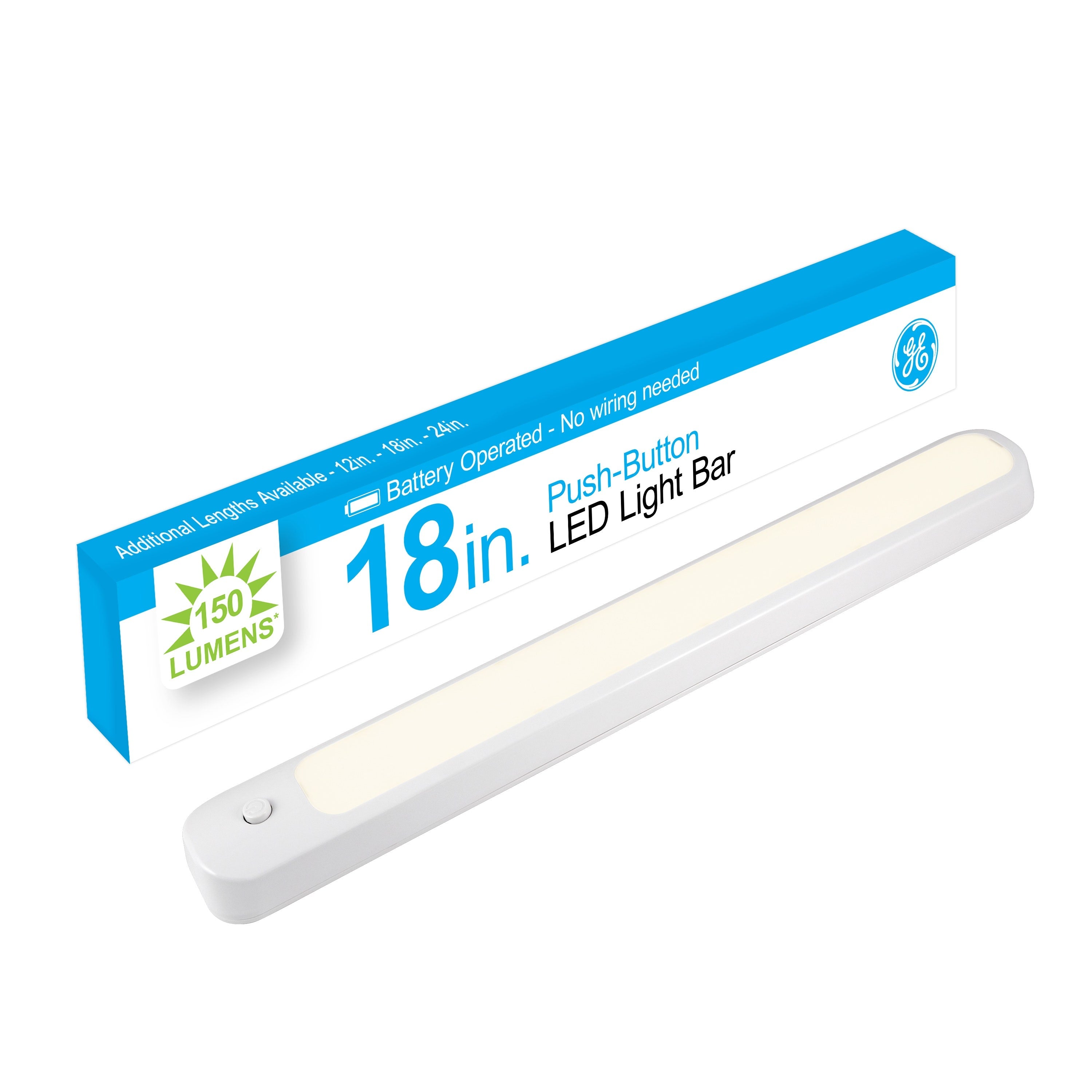 GE 18in. Battery Operated LED Light Bar, White