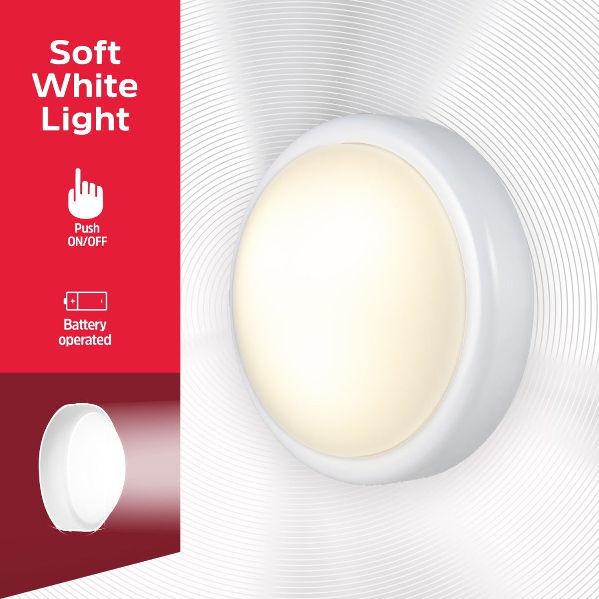 Energizer Battery Operated LED Tap Puck Light, White