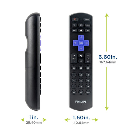 Philips Roku Replacement 2-Device Universal Remote, Black