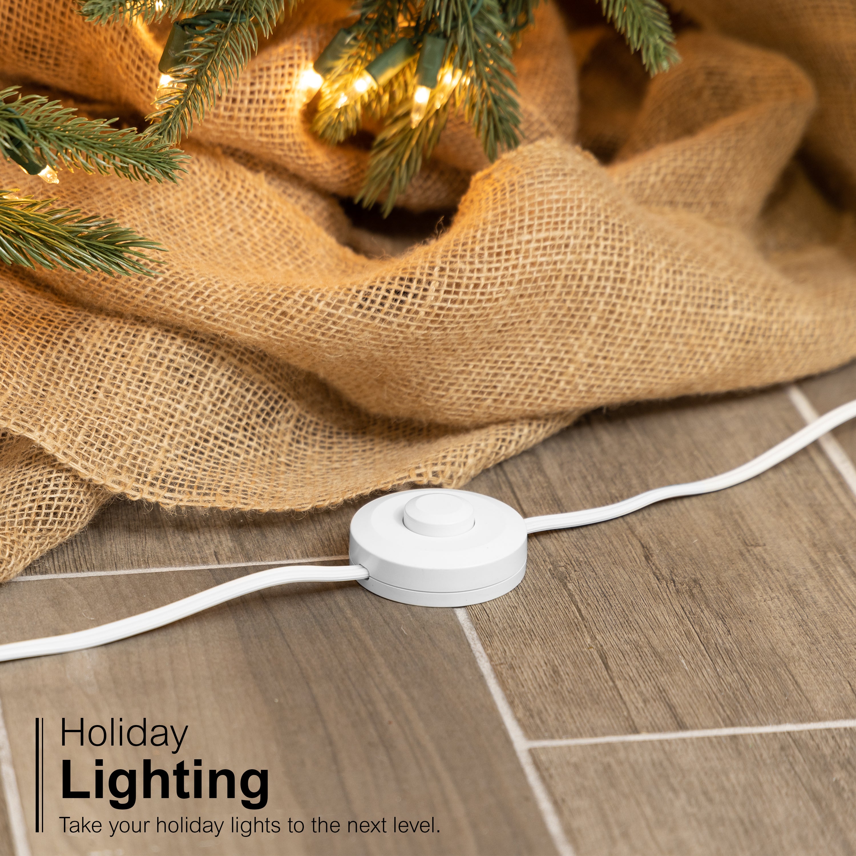 GE 3-Outlet Polarized Extension Cord, Indoor, Foot Switch, 16AWG, 9ft., White