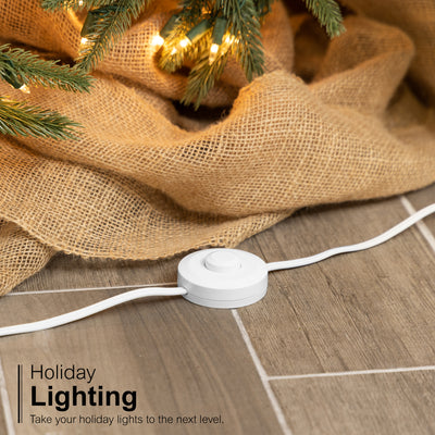 GE 3-Outlet Polarized Extension Cord, Indoor, Foot Switch, 16AWG, 9ft., White