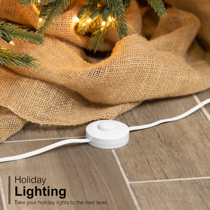 GE 3-Outlet Polarized Extension Cord, Indoor, Foot Switch, 16AWG, 9ft., White