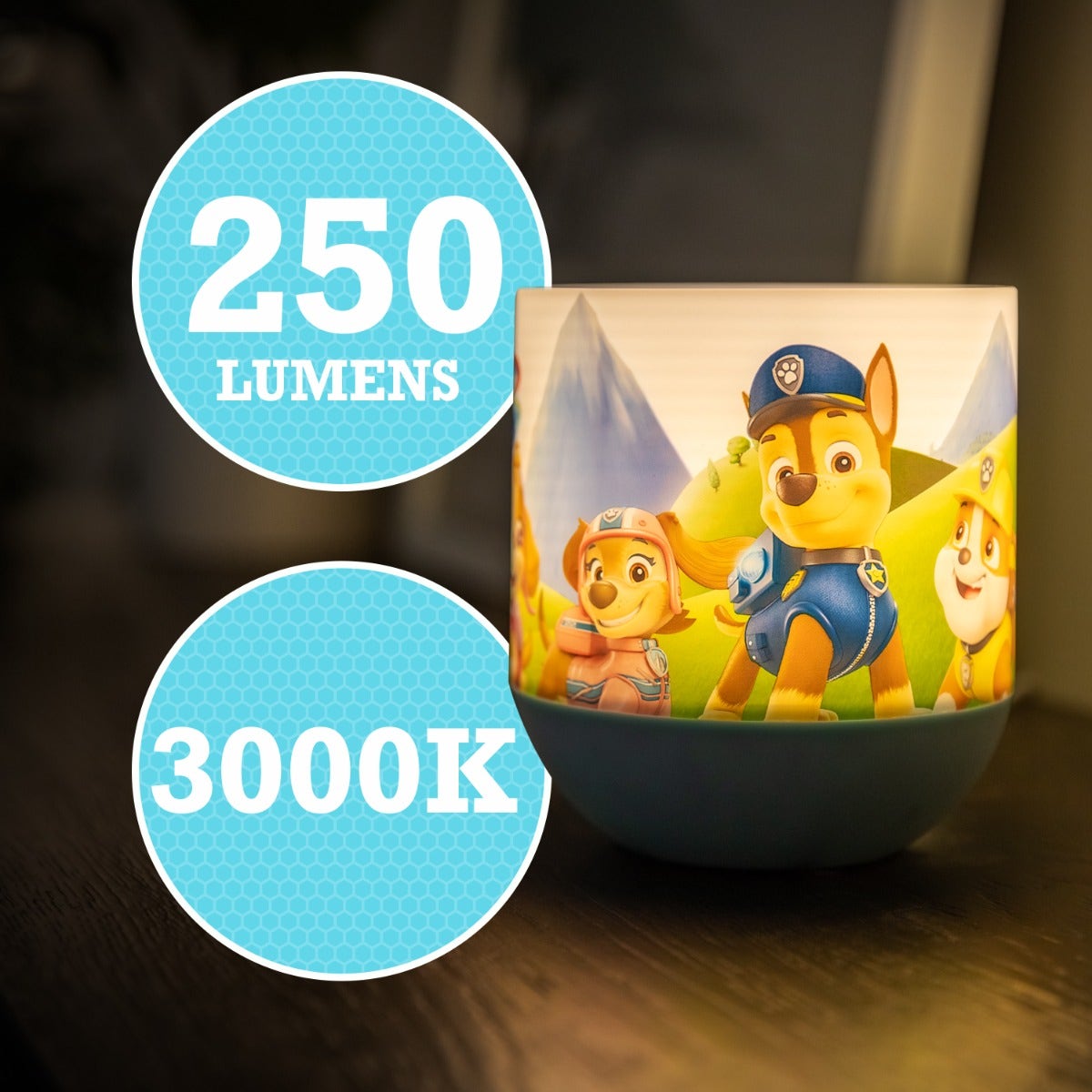 Nickelodeon Paw Patrol Color-Changing Tabletop Lamp, Blue
