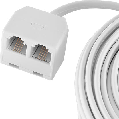Power Gear 25ft. 2-Jack Phone Line Cord, White