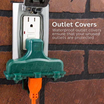 Philips 3-Outlet Heavy Duty Wall Tap, Green