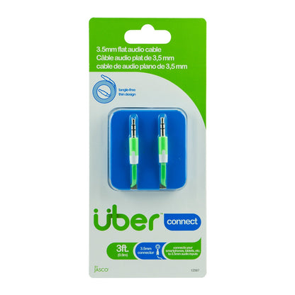 Uber 3ft. 3.5mm Auxiliary Cable, Green/White