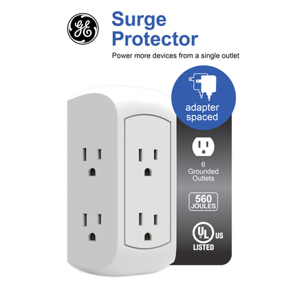 GE Pro Side-Access Surge Protector, White