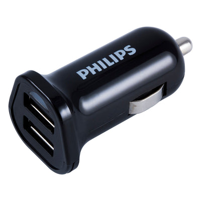 Philips 2-USB Car Charger, Black