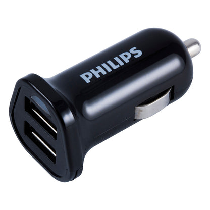 Philips 2-USB Car Charger, Black