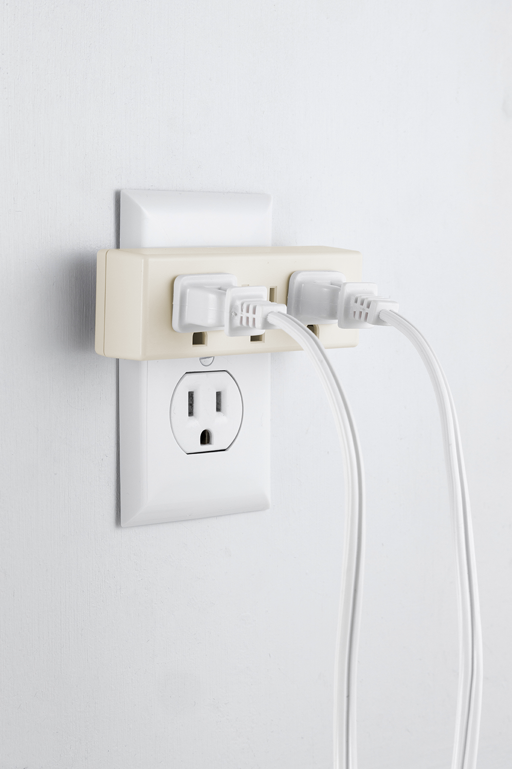 GE 3-Outlet Wall Tap, Light Almond