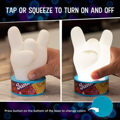 Trolls World Tour Color Changing Squishy Rock Hand LED Night Light with Changeable Bracelets, Blue