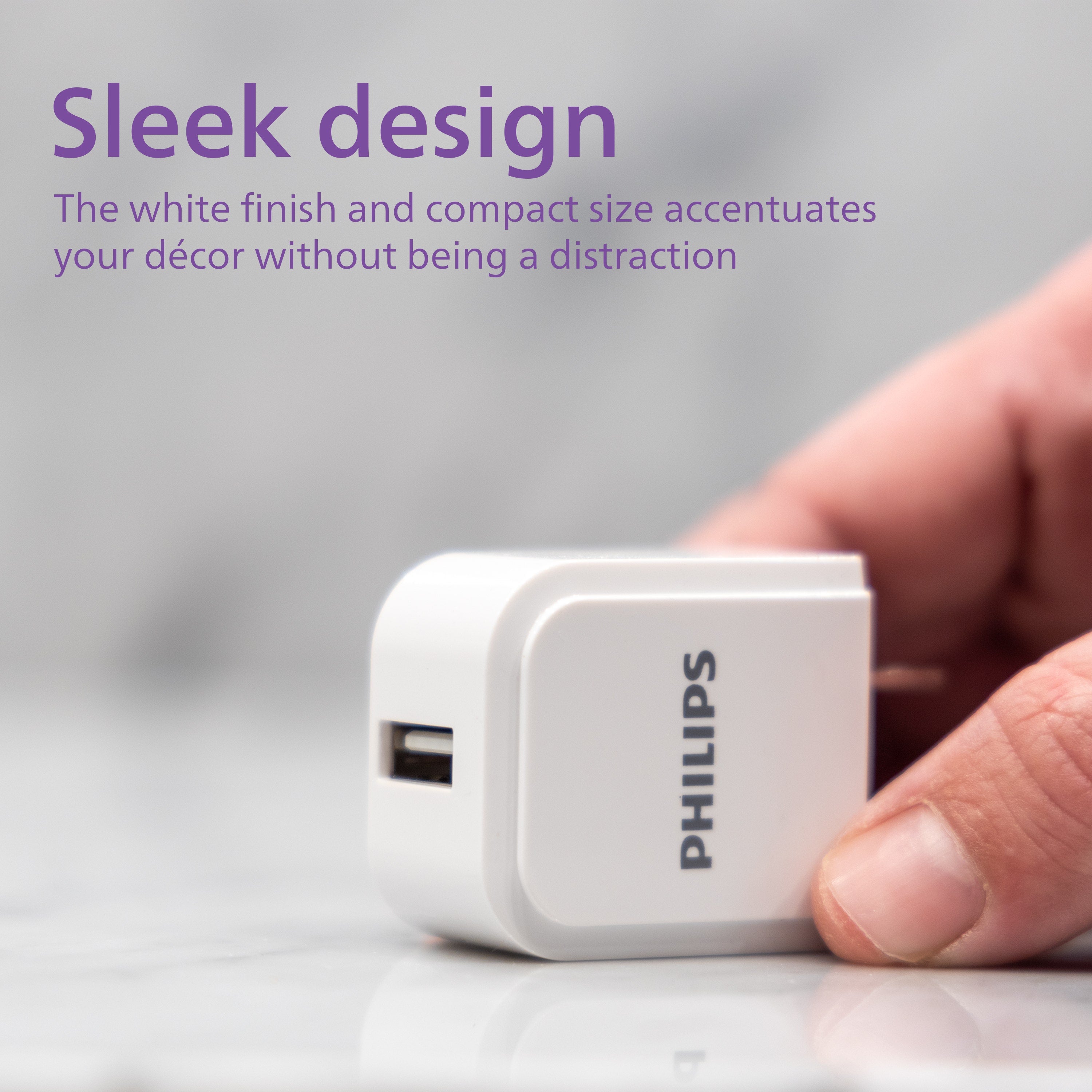 Philips 1-USB Wall Charger, White