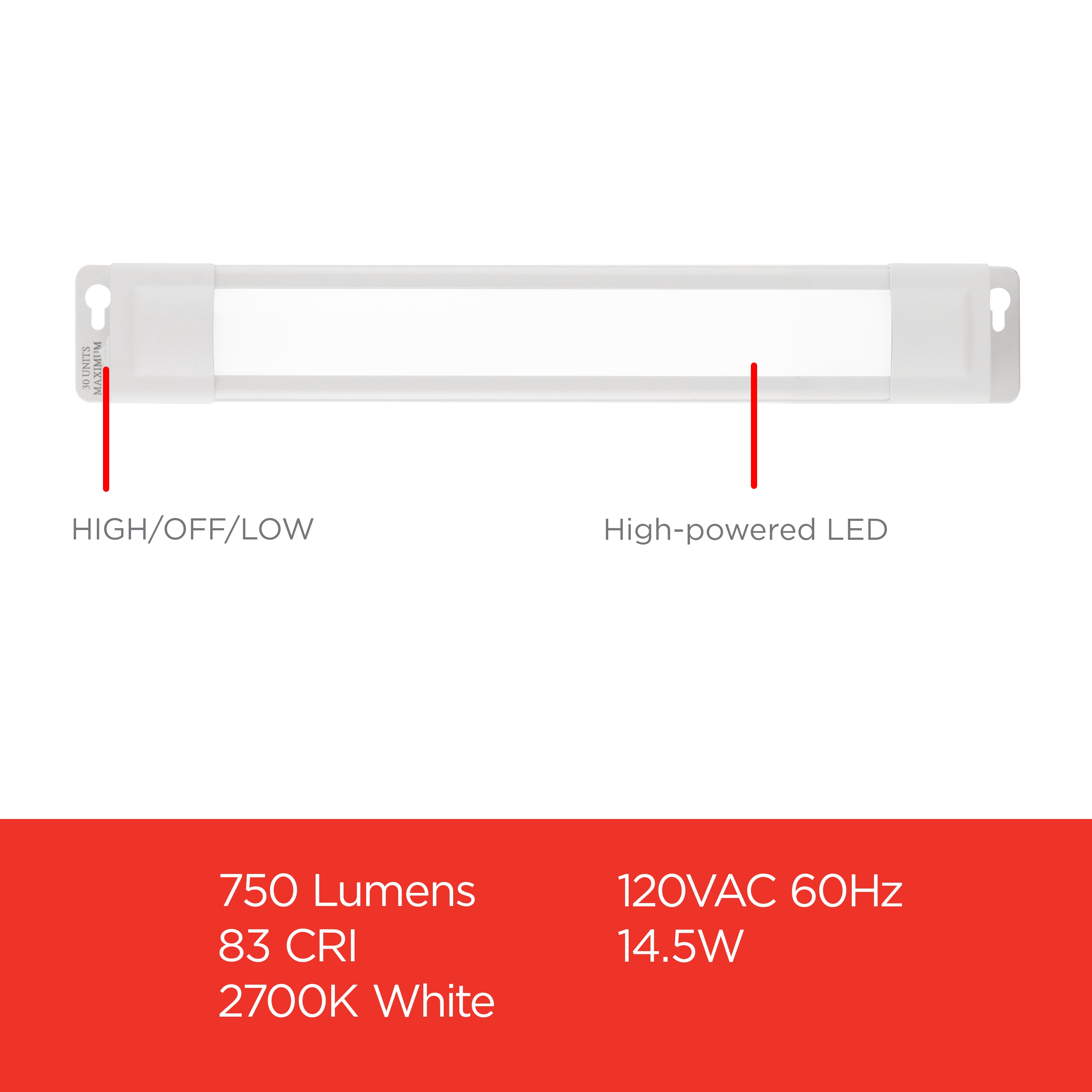 UltraPro 24in. Linkable Plug-In LED Light Fixture, White