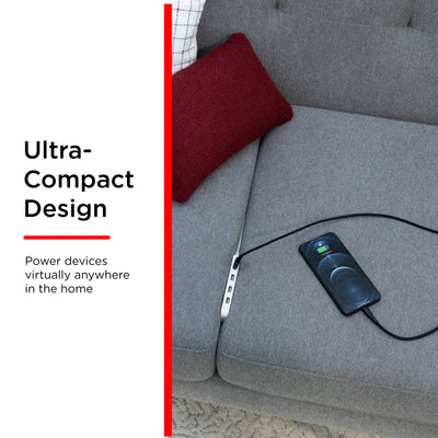UltraPro USB Power Strip, 4-USB-A, 4.8A, White