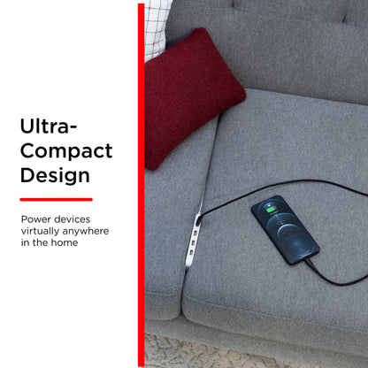 UltraPro USB Power Strip, 4-USB-A, 4.8A, White