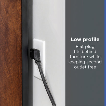 GE Pro Extension Cord with Surge Protection, 15ft., 3-Outlet Surge Black/Gray