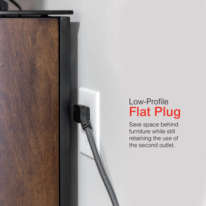 GE Pro Extension Cord with Surge Protection, 15ft., 3-Outlet Surge Black/Gray