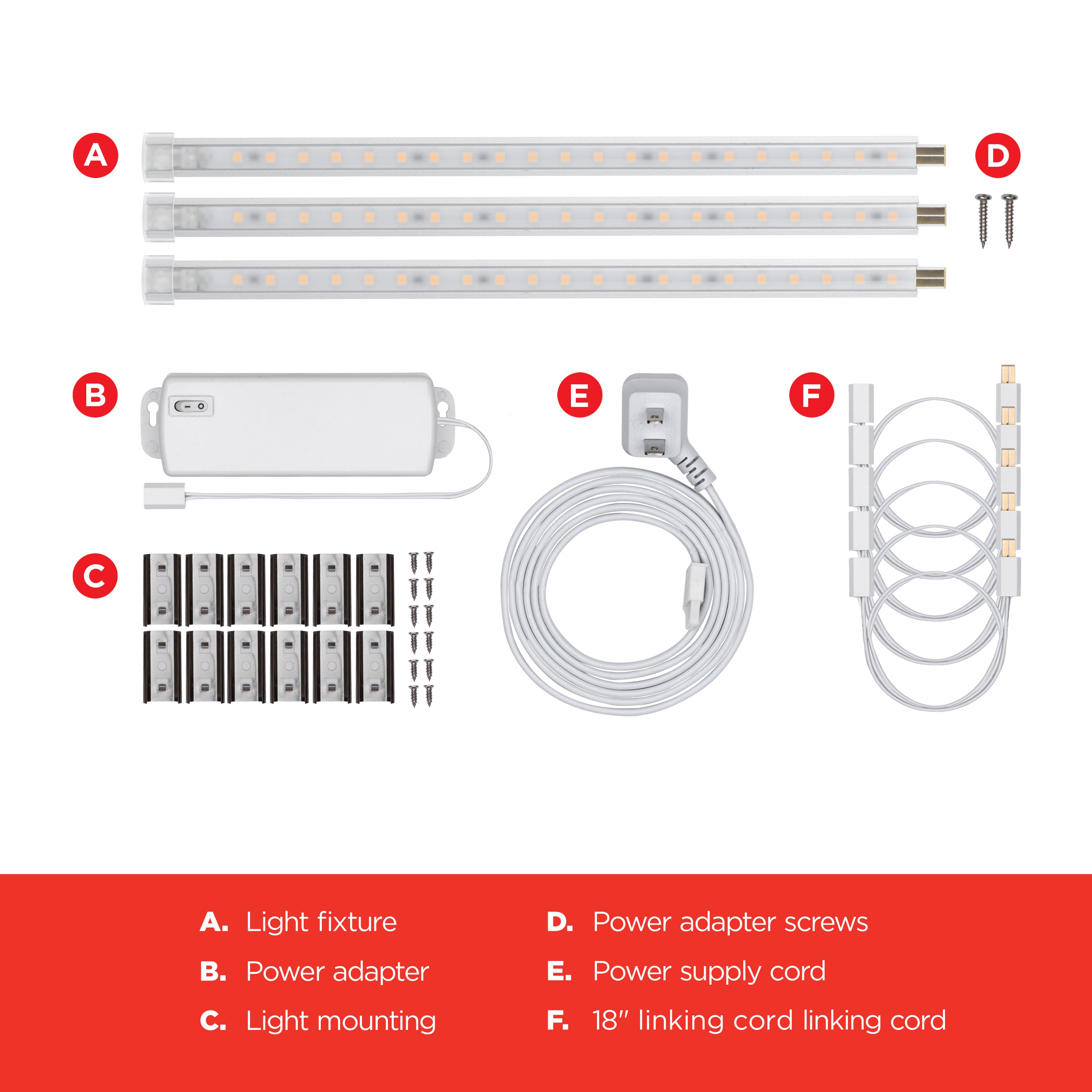 UltraPro 10in. Linkable LED Bright Strips, 3 Pack
