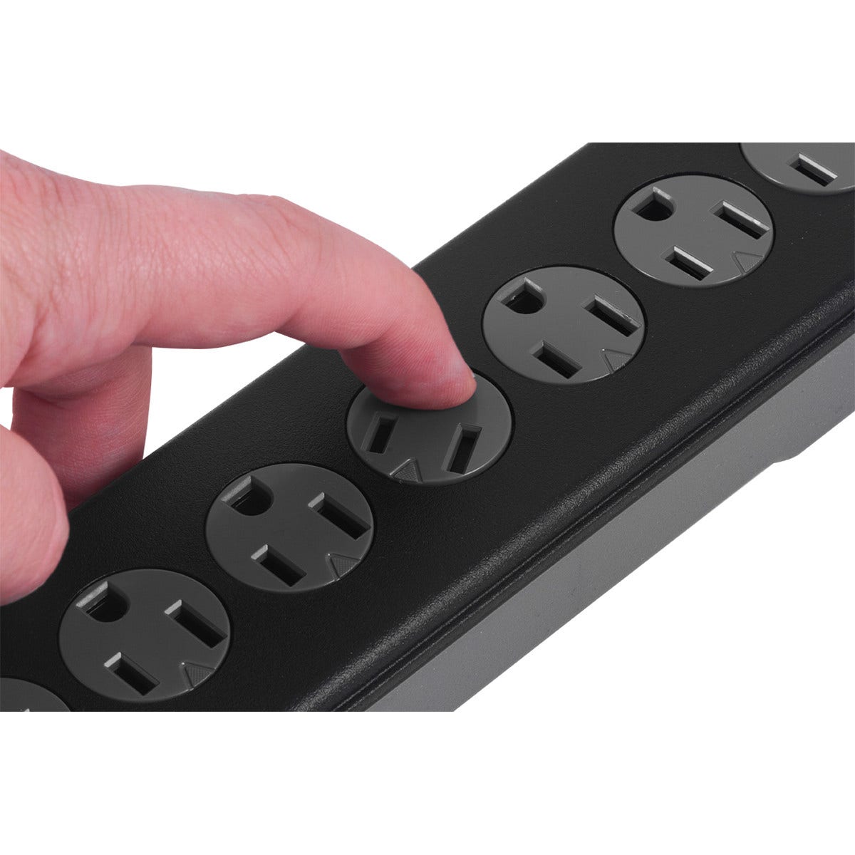 GE 7-Outlet 2-USB 3ft. Surge Protector, Black