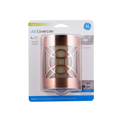 GE CoverLite Celtic Design Light Sensing LED Night Light, Oil-Rubbed Bronze