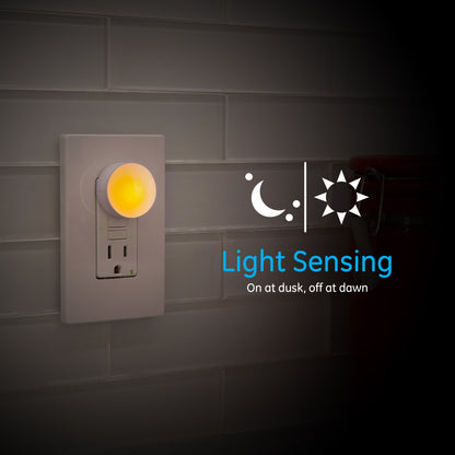 GE Color-Changing Swivel Plug-In LED Night Light, White