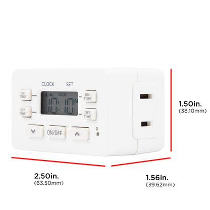 UltraPro Indoor Plug-In 24-Hour Digital Bar Timer, White