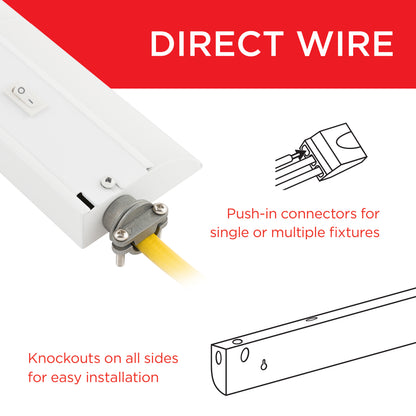 UltraPro 18in. Direct Wire LED Light Fixture, White
