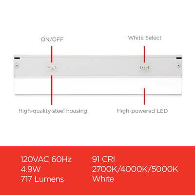 UltraPro 18in. Direct Wire LED Light Fixture, White