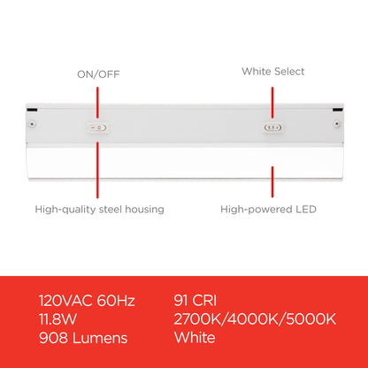 UltraPro 24in. Direct Wire LED Light Fixture with White Select