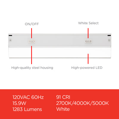 UltraPro 36in. Direct Wire LED Light Fixture with White Select