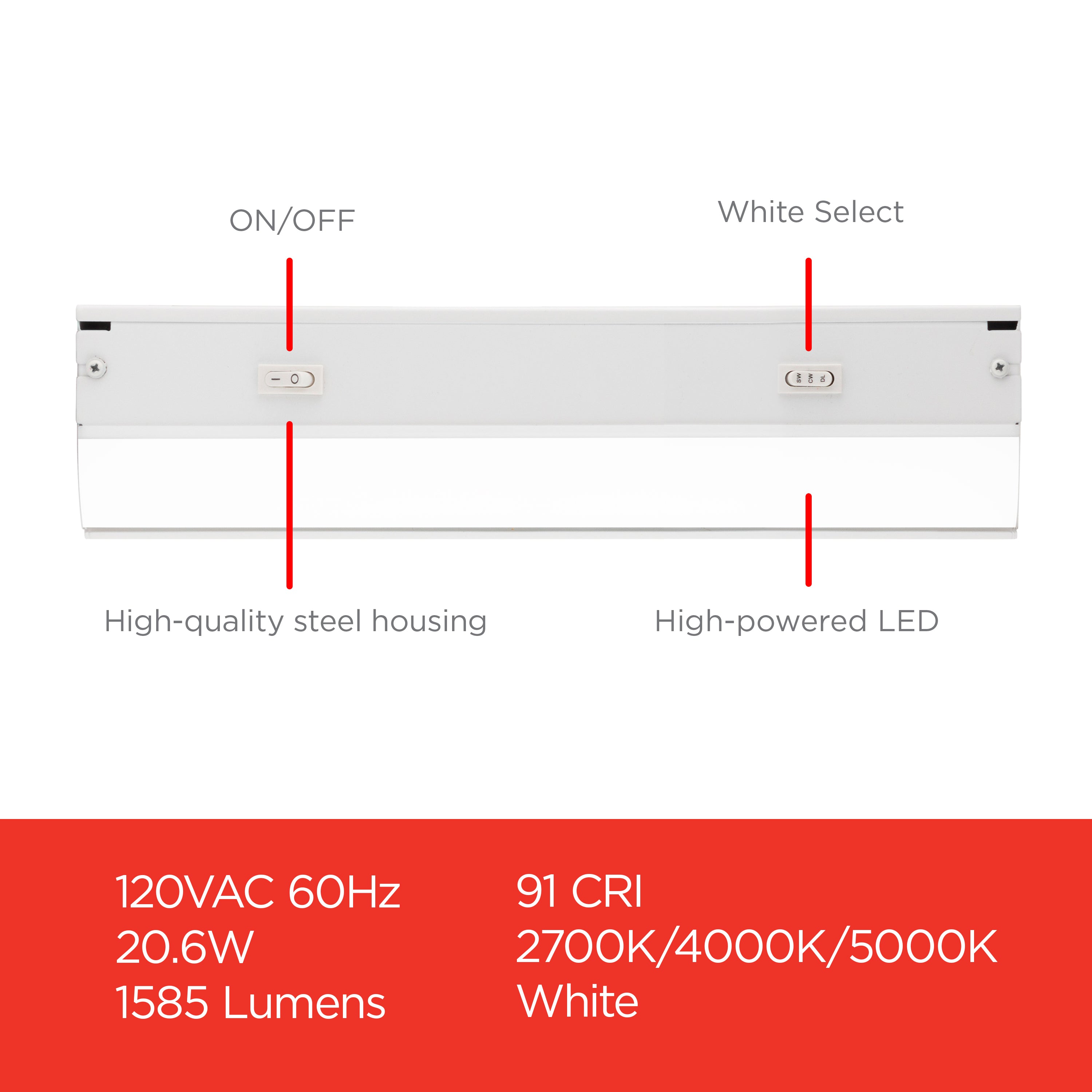 UltraPro 48in Direct Wire LED Light Fixture with White White