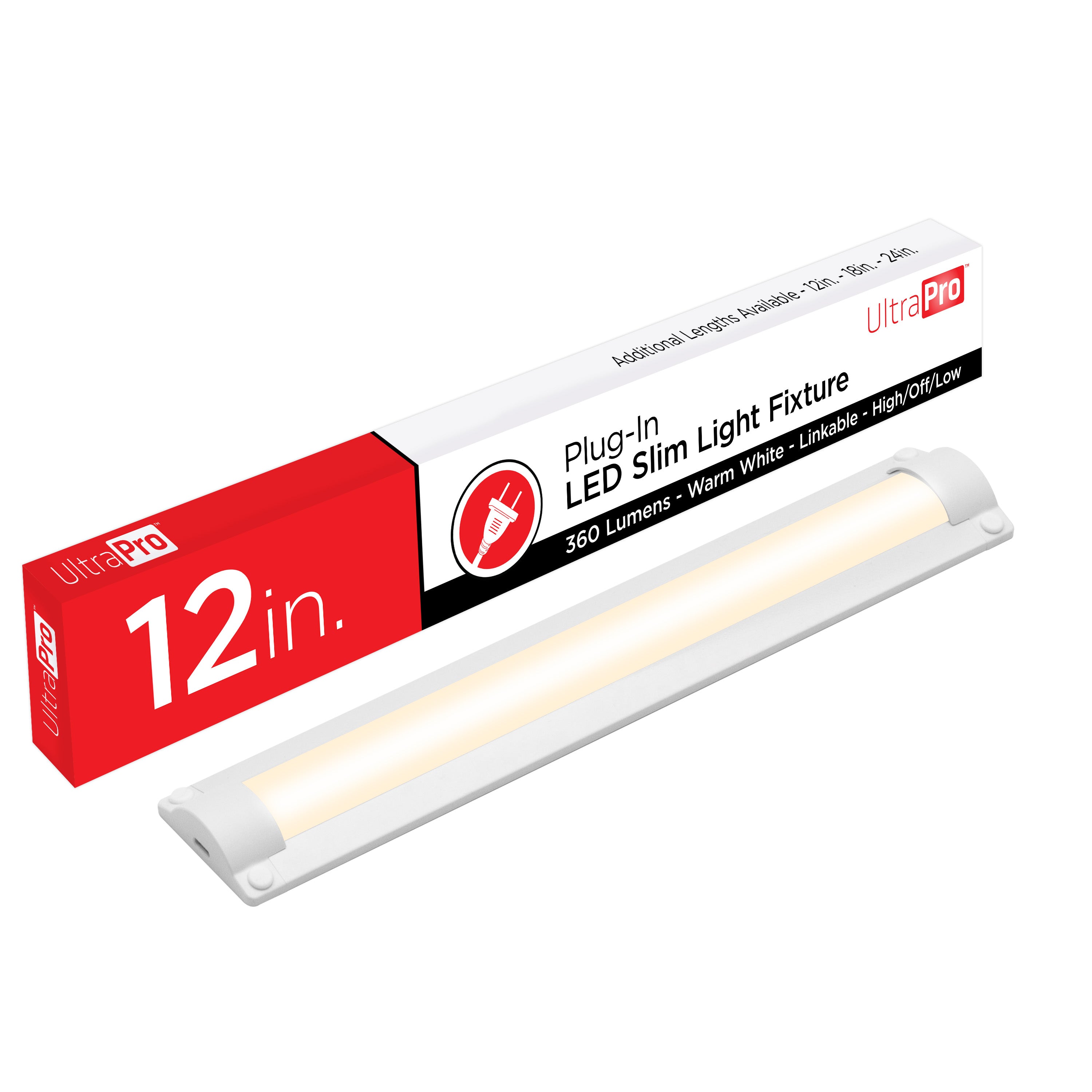 UltraPro Bright-Select Plug-In LED Light Fixture, 12in