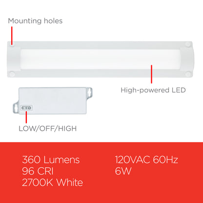 UltraPro Bright-Select Plug-In LED Light Fixture, 12in