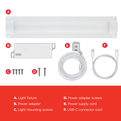 UltraPro Bright-Select Plug-In LED Light Fixture, 12in