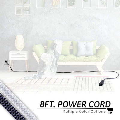 GE Pro 3-Outlet 8ft. Braided Extension Cord, Black