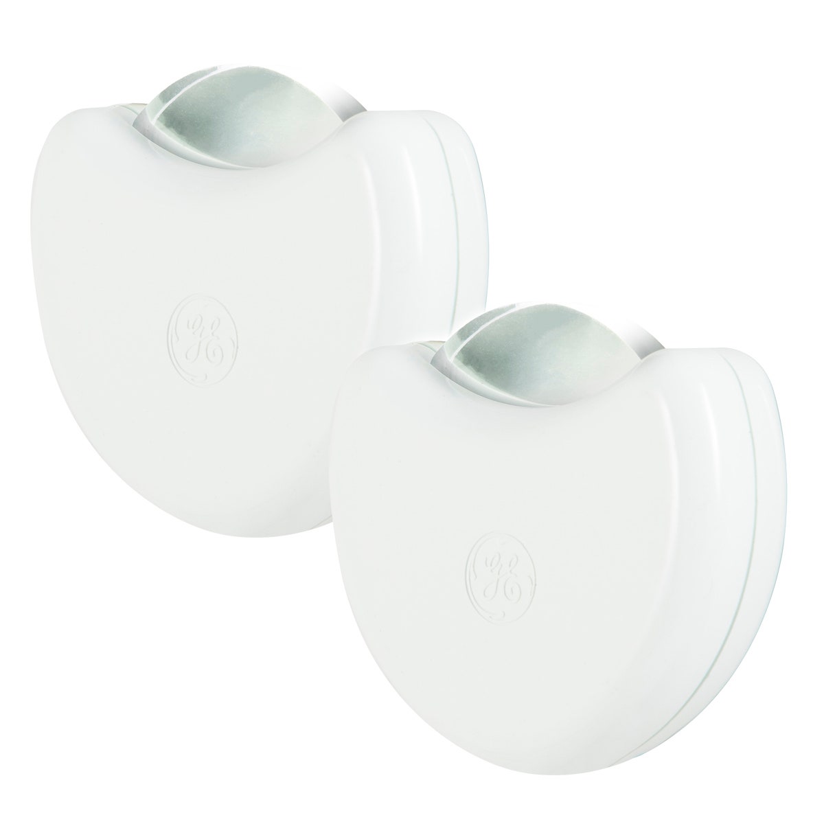 GE Half-Moon Light Sensing LED Night Light, 2 Pack, White