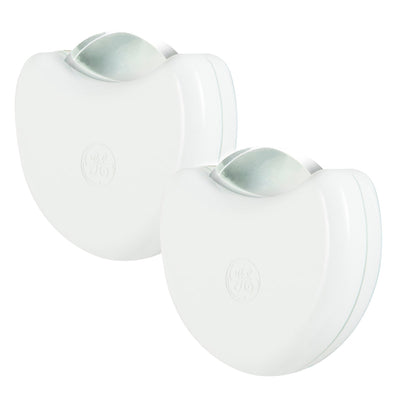 GE Half-Moon Light Sensing LED Night Light, 2 Pack, White