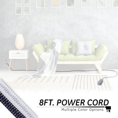 GE Designer Extension Cord, 8ft., 3-Outlet Surge Gray Heather
