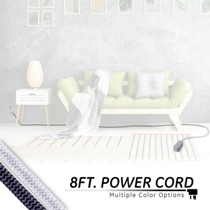 GE Designer Extension Cord, 8ft., 3-Outlet Surge Gray Heather