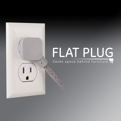 GE Designer Extension Cord, 8ft., 3-Outlet Surge Gray Heather
