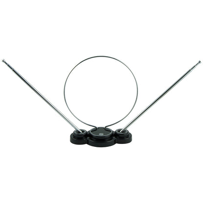 GE Traditional Loop and Rabbit Ears HD Antenna, Black