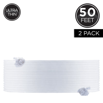 Power Gear Ultra-Thin 50ft. Line Cord, White, 2pk