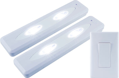 GE Battery Operated LED Light Bars with Remote, White, 2 Pack