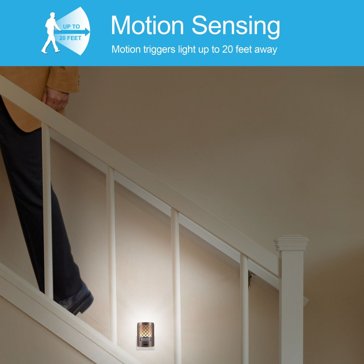 GE Motion Sensing Dimmable Morrocan LED Night Light, Bronze
