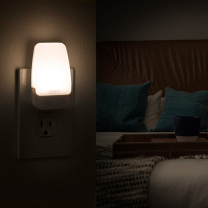 GE Light Sensing LED Night Light, White, 8 Pack