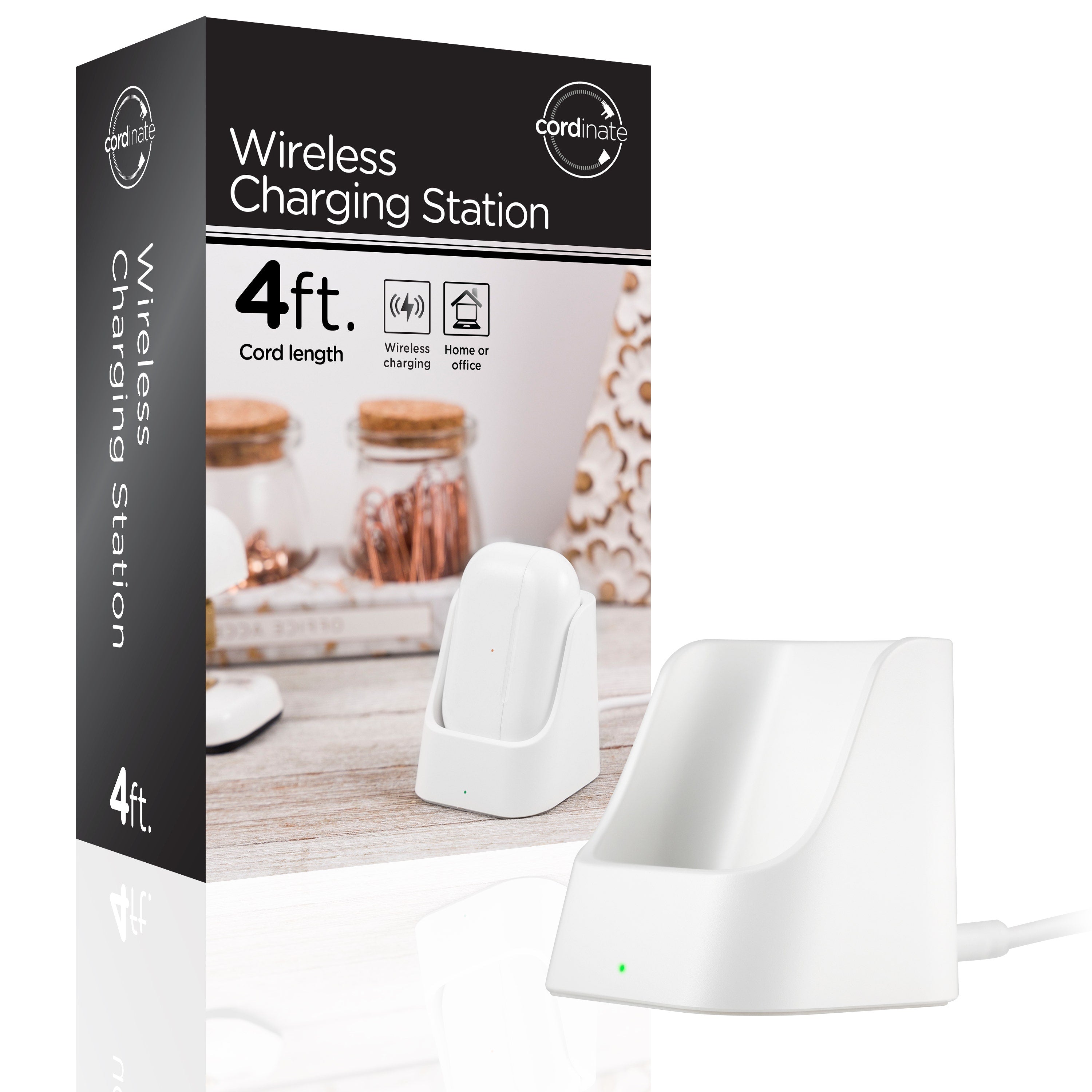 Cordinate Wireless Charging Station for Airpods and Airpods Pro, White