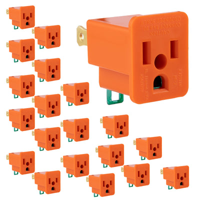 GE Polarized Grounding Adapter 1-Outlet Orange