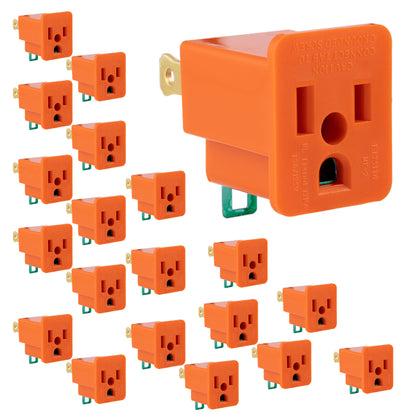 GE Polarized Grounding Adapter 1-Outlet Orange
